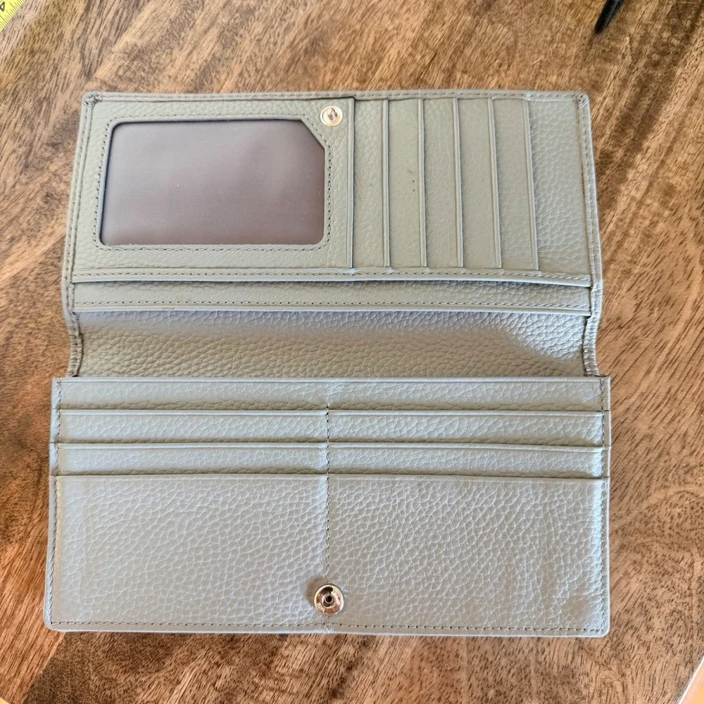 Greige Pebble Wallet Neutral Minimalist Long Wallet Organizer Modern Earthy Soft